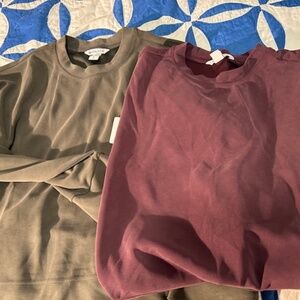 TWO!! Athleta Seasoft crew neck sweatshirt x 2 (Large)